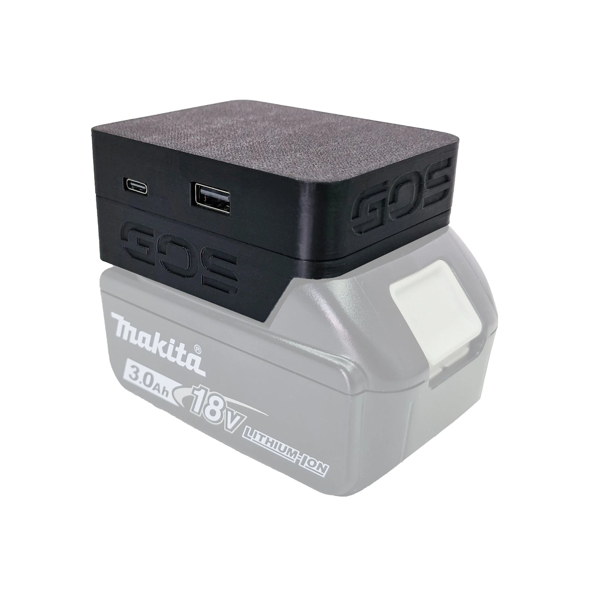 Adaptor powerbank compatibil cu acumulator Makita 18V, cu ieșiri USB-A și USB-C