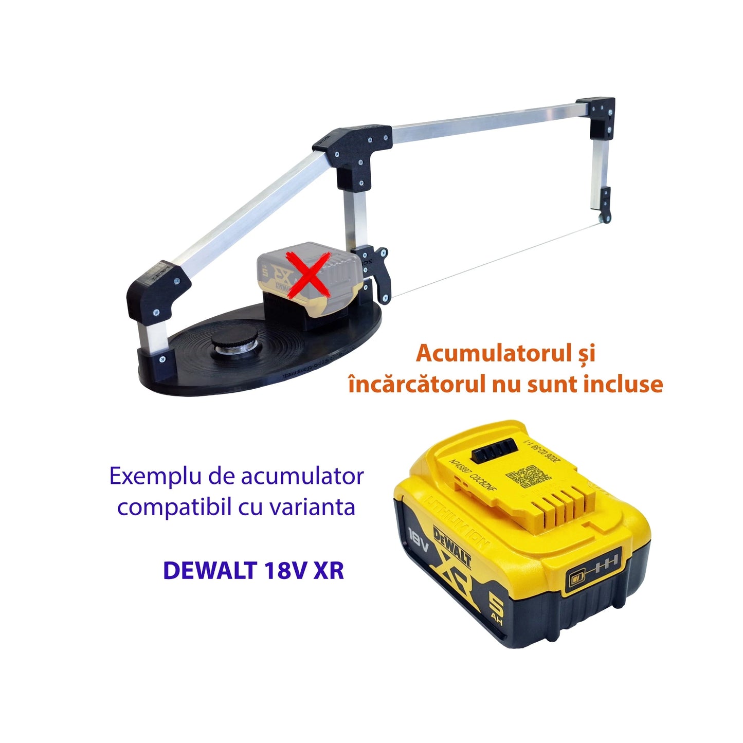 Variantă compatibilă cu acumulator DEWALT 18V XR