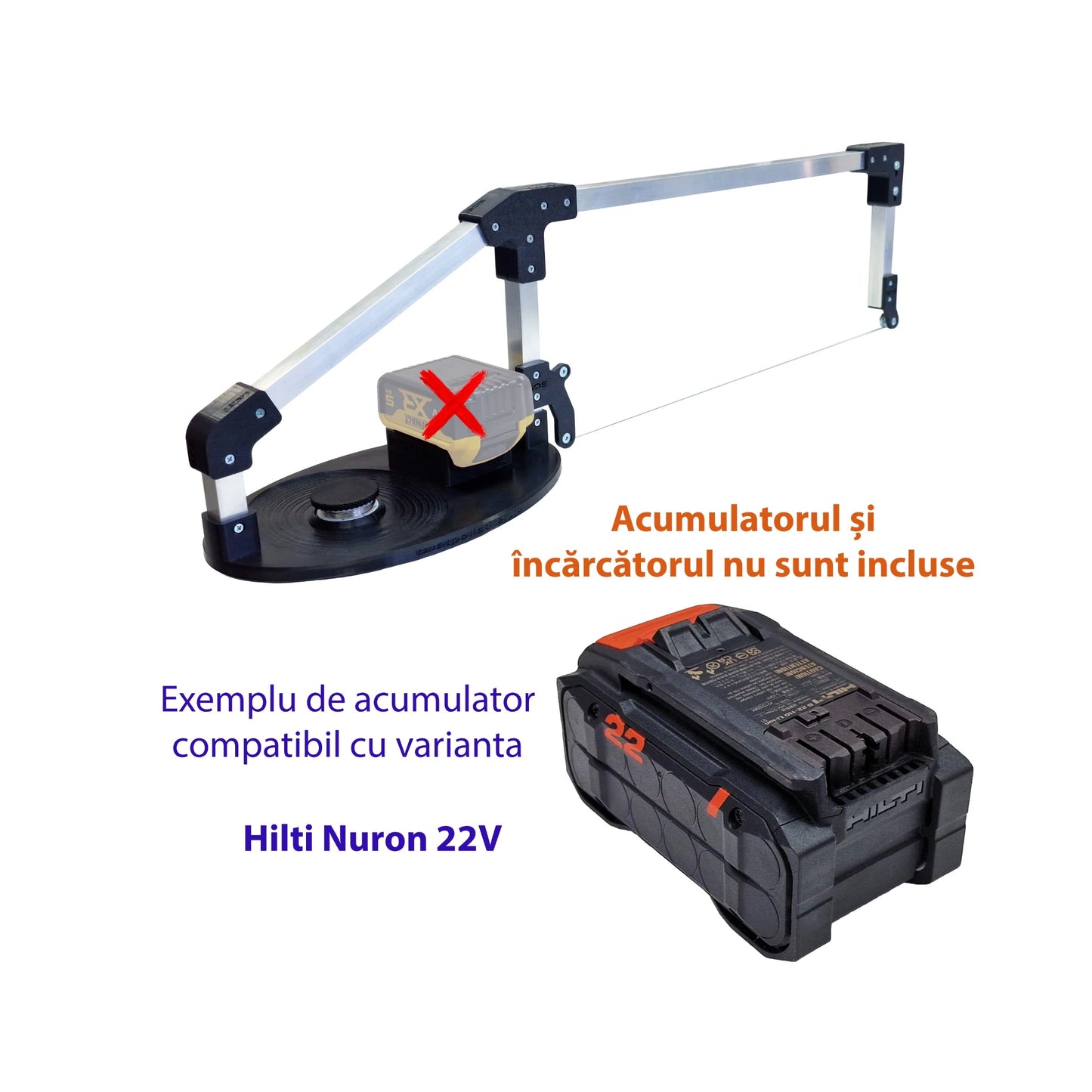 Variantă compatibilă cu acumulator Hilti Nuron 22V